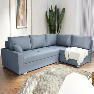 Narożnik z funkcją spania Nofi ciemny szary prawostronny nowoczesny design prosta i stylowa bryła wpisująca się w każdą aranżację