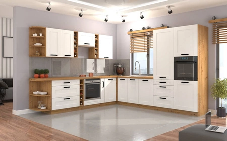 Zestaw mebli kuchennych narożny Luis 290x260 cm idealny do wnętrz w stylu klasycznym oraz nowoczesnym