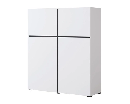 Komoda wysoka Cross 119 cm biała nowoczesny design idealna komoda do salonu sypialni lub biura prosta forma