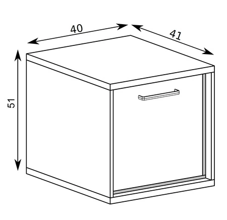 Szafka nocna Mediolan Plus hikora elegancki design szafki z metalowymi nogami wzbogacony o stylowe czarne dodatki idealna szafka nocna do sypialni