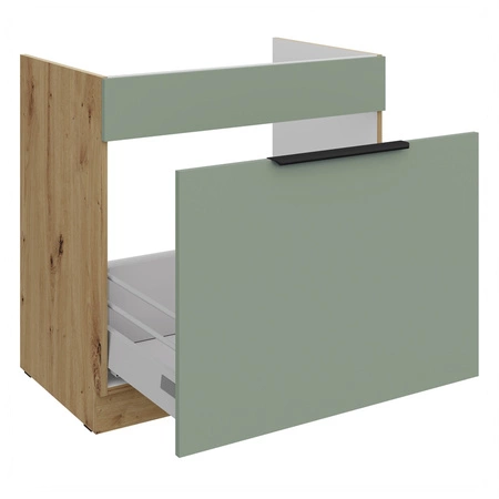 Szafka kuchenna pod zlewozmywak z szufladą Treviso Ar 80 ZL 1S BB fronty szafki kuchennej wykończone w technologii anti fingerprint