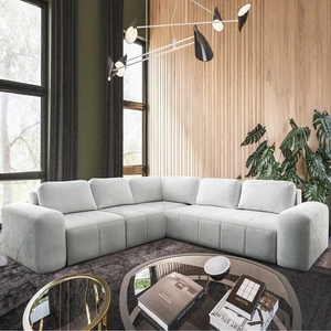 Narożnik z funkcją spania Bovec III ecru lewostronny niezwykle stylowy narożnik rozkładany doskonały do przestronnego salonu