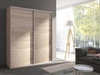 Szafa przesuwna Grande 204 cm dąb sonoma jasny nowoczesna szafa z lustrem wyposażona w aluminiowe prowadnice drzwi