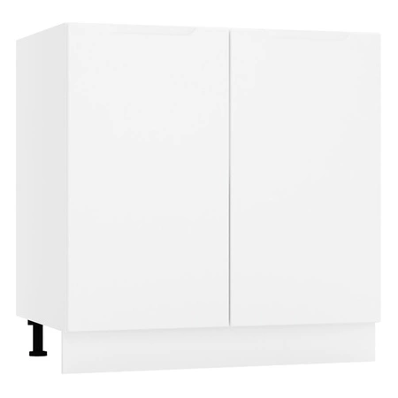 Zestaw mebli kuchennych Zova 260 cm biały meble do kuchni odporne na wilgoć parę wodną i uszkodzenia frezowane uchwyty