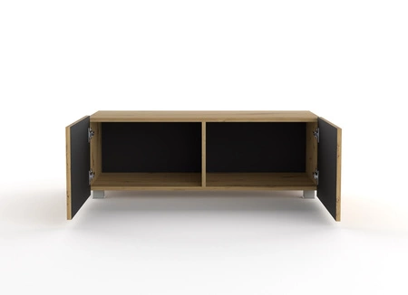 Szafka RTV Colder 100 cm dąb artisan z możliwością podwieszenia stylowy ryflowany front elegancka forma mebla w nowoczesnym stylu