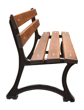 Ławka ogrodowa 180 cm FIEM-04-LM-180 miejska żeliwna z oparciem drewno olchowe lakierowana