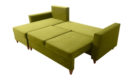 Narożnik z funkcją spania Topeka ecru lewostronny stylowy i nowoczesny design wpisujący się w każdą aranżację