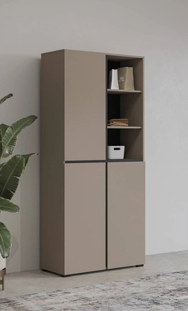 Szafa na buty Cross 79 cm ciemny beżowy prosta forma w nowoczesnym wydaniu funkcjonalna oraz praktyczna szafa na buty do przedpokoju