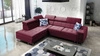Narożnik z funkcją spania Hampton VII bordowy lewostronny narożnik do pokoju wykonany z aksamitnej tkaniny o gładkiej powierzchni