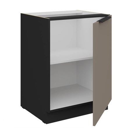 Szafka kuchenna stojąca z półką Fiuggi Bl 60 D 1F BB szafka odporna na uszkodzenia wykończenie frontów w technologii anti fingerprint