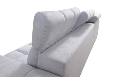 Narożnik z funkcją spania Luigi szary / czarny lewostronny narożnik z dwoma pojemnikami na pościel tkanina o ciekawej strukturze