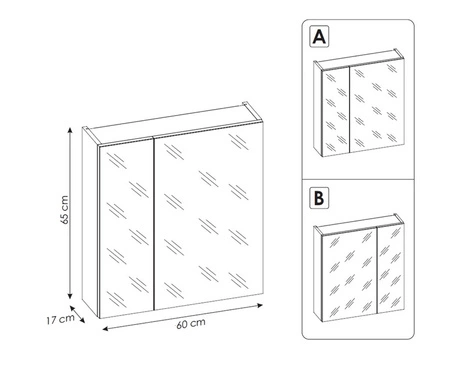 Szafka łazienkowa wisząca z lustrem Santa Fe 60 cm czarna elegancka szafka doskonale uzupełniająca aranżację łazienki