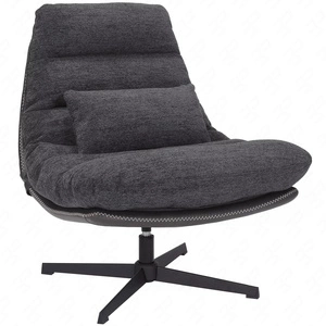 Fotel Felicia ciemny szary / czarna ekoskóra funkcjonalny oraz nowoczesny fotel obrotowy z metalowymi nogami ozdobna poduszka