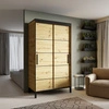Szafa przesuwna Bell 120 cm dąb artisan / czarny stylowa szafa do przedpokoju lub biura w stylu loftowym wysoka podstawa
