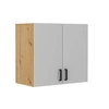 Szafka wisząca z drzwiami Makana 80 cm dąb artisan / jasny szary funkcjonalny mebel do biura gabinetu lub pokoju młodzieżowego