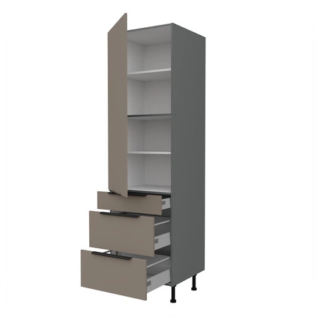 Słupek kuchenny Fiuggi Ant 60 DKS-215 3S 1F szafka kuchenna odporna na uszkodzenia wykończenie frontów w technologii anti fingerprint