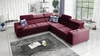 Narożnik z funkcją spania Hampton III bordowy prawostronny komfortowy narożnik wykonany z gładkiej i miękkiej tkaniny typu velvet