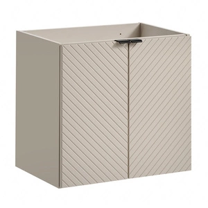 Szafka pod umywalkę Viva 60 cm beżowa designerska szafka do łazienki z półką nietuzinkowe frezowanie w kształcie jodełki na frontach