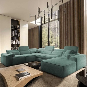 Narożnik z funkcją spania Viano VIII patynowy prawostronny nowoczesny narożnik rozkładany o ciekawej konstrukcji pojemniki na pościel