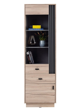 Meblościanka Estan dąb estana jasny / antracyt innowacyjne meble do salonu i pokoju dziennego w nowoczesnym stylu