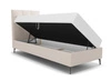 Łóżko kontynentalne Irvine 80x200 beżowe stylowe łóżko z pojemnikiem na pościel i wysokim wezgłowiem zachwyca eleganckim designem