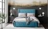 Łóżko tapicerowane Tatui 180x200 turkusowe stylowe łóżko z pojemnikiem na pościel wygodny zagłówek zachwyca eleganckim designem