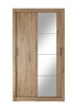 Szafa przesuwna z lustrem Arti 120 cm dąb shetland funkcjonalna szafa do pokoju młodzieżowego drzwi szafy wykończone lustrami