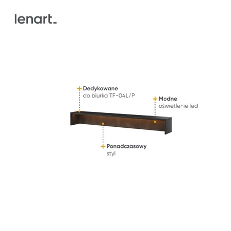 Nadstawka do biurka Teen Flex 150 cm raw steel designerska nadstawka z modnym oświetleniem ledowym o energetyzującej barwie