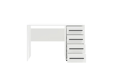 Biurko Maxione 120 cm białe nowoczesne biurko szufladami uniwersalny design idealne wpasuje się do pokoju nastolatka lub gabinetu