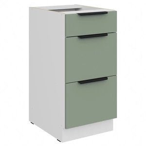 Szafka kuchenna stojąca z szufladami Treviso Wh 40 D 3S BB odporna na uszkodzenia wykończenie frontów w technologii anti fingerprint