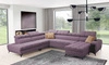 Narożnik z funkcją spania Bolmso X fioletowy prawostronny wygodny narożnik do salonu z regulowanymi zagłówkami dekoracyjne pikowania