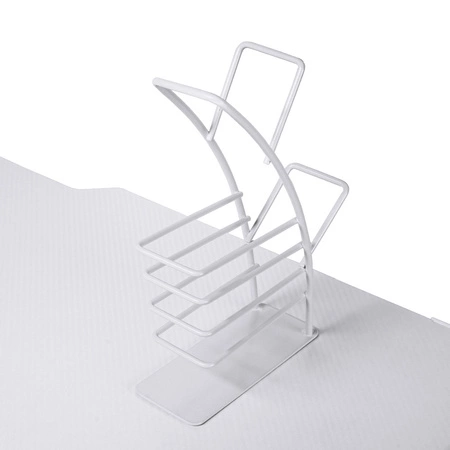 Biurko gamingowe Xeno biały / czarny designerskie i ergonomiczne biurko wytrzymały blat pokryty antypoślizgowym karbonem