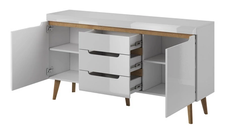 Zestaw mebli Atka dąb artisan / czarny nowoczesny design obrzeża wykończone specjalną okleiną bezpieczne szkło hartowane