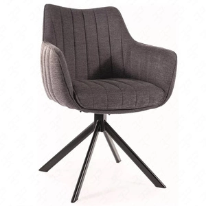 Krzesło tapicerowane Azalia Brego 44x42 cm ciemny szary nowoczesne krzesło obrotowe z metalowymi nogami stylowe krzesło kubełkowe