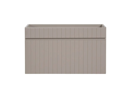 Szafka pod umywalkę Iconic 80 cm beżowa designerska szafka z gustownym pionowym ryflowaniem pojemna szuflada na akcesoria