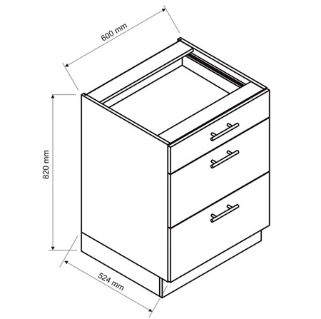 Wyspa kuchenna z szufladami Adele 127 cm dąb artisan / biały stylowe szafki kuchenne o wysokiej odporności na wpływ zewnętrznych