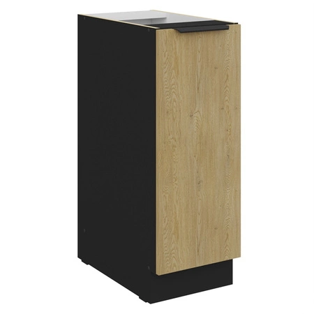 Zestaw mebli kuchennych Crotone 300 cm eleganckie szafki kuchenne z metalowymi uchwytami krawędziowymi szafka z koszem cargo