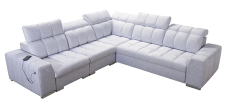 Narożnik z funkcją spania Luigi III grafitowy lewostronny komfortowy narożnik do salonu doskonały do codziennego wypoczynku