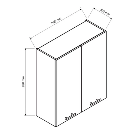 Szafka kuchenna wisząca Zova W80/92 biały / jasny szary szafka odporna na działanie wilgoci i uszkodzenia stylowe frezowane uchwyty