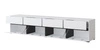 Szafka RTV Cross 225 cm biała prosta forma w nowoczesnym wydaniu idealna szafka do salonu i pokoju dziennego geometryczny kształt