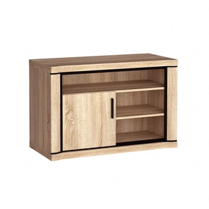 Szafka RTV Dallas 107 cm dąb sonoma / czarny elegancka stylistyka mebla wzbogacona o stylowe czarne dodatki