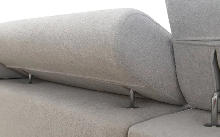 Narożnik z funkcją spania Flavio II beżowy lewostronny wygodny narożnik rozkładany otwierany barek w boczku mebla