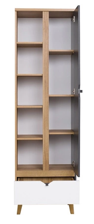 Zestaw mebli Memone dąb złoty / biały / grafitowy nowoczesny design stylowy zestaw mebli do pokoju dziecka w stylu skandynawskim