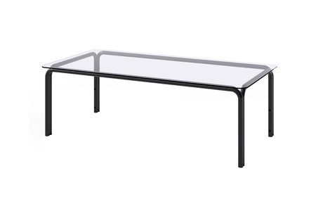 Stolik ogrodowy Wenecja 60x120 cm grafitowy stylowy stolik na taras lub do ogrodu stabilna konstrukcja wytrzymały szklany blat