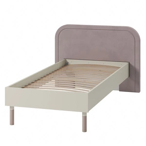 Łóżko Harmony 90x200 cm beżowy / truflowy idealne łóżko do pokoju dziecięcego z wygodnym tapicerowanym zagłówkiem