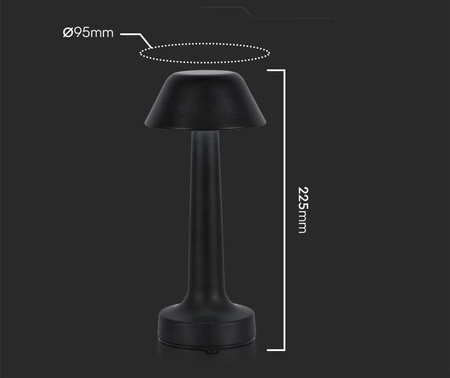 Lampka nocna Orbe czarna 1W 3000K-6000K stylowy design solidne wykonanie lampka LED metalowa konstrukcja funkcja zmiany barwy światła