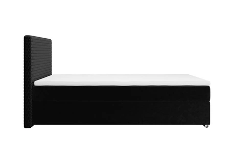 Łóżko kontynentalne Fargo 100x200 czarne w nowoczesnym skandynawskim stylu z tapicerowanym zagłówkiem łóżko z pojemnikiem