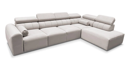 Narożnik z funkcją spania Cantare XI beżowy prawostronny komfortowy narożnik o nowoczesnym designie pluszowa tkanina