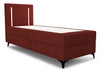 Łóżko kontynentalne Norco 80x200 bordowe stylowe łóżko z pojemnikiem oświetlenie umieszczone w zagłówku nadaje wyjątkowości