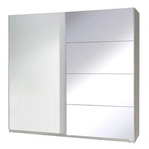 Szafa przesuwna z lustrem Twister 225 cm biała nowoczesny design wykończenie ABS oraz aluminiowe prowadnice drzwi